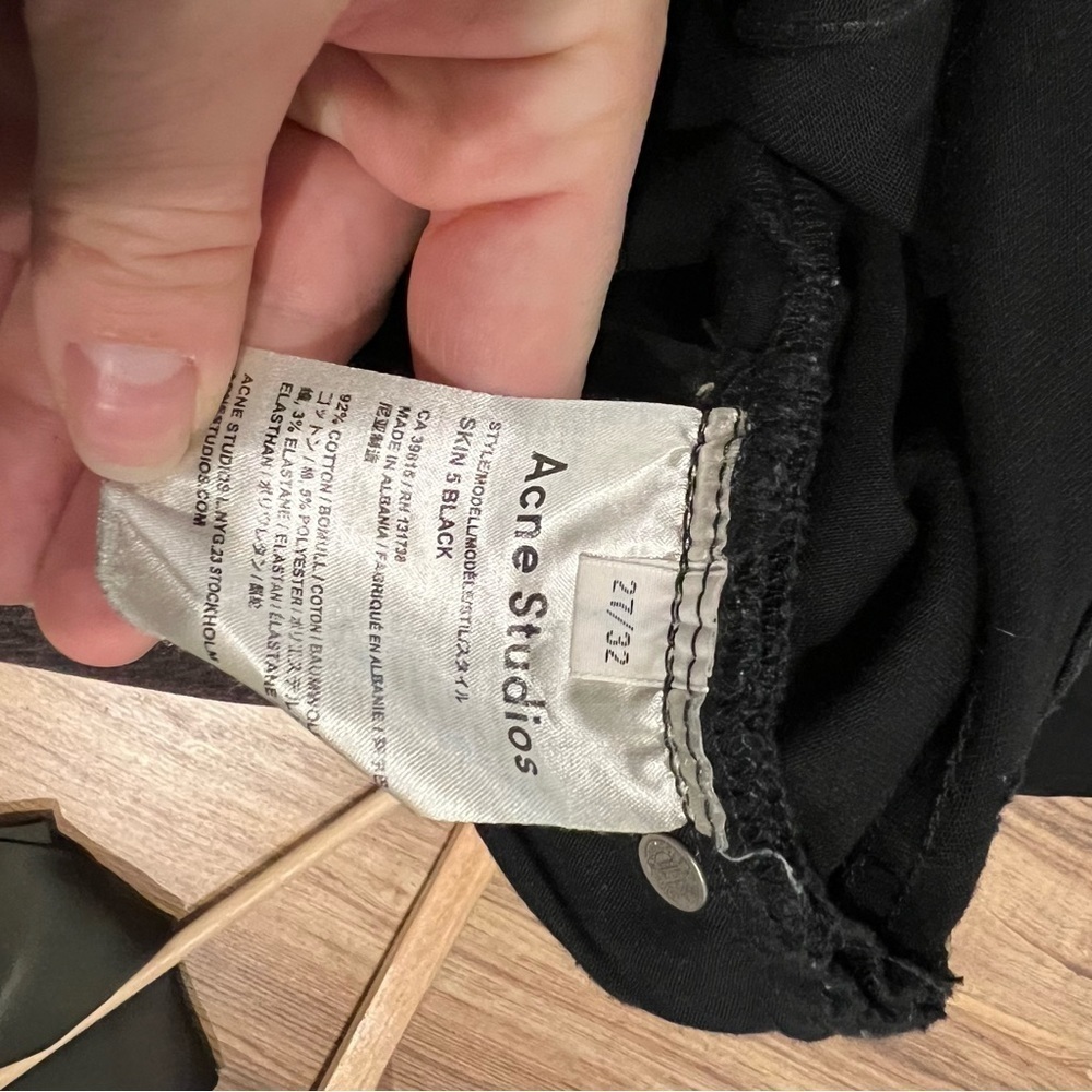 Acne Studios Skin 5 Black Skinny Jeans - Picture 7 of 10
